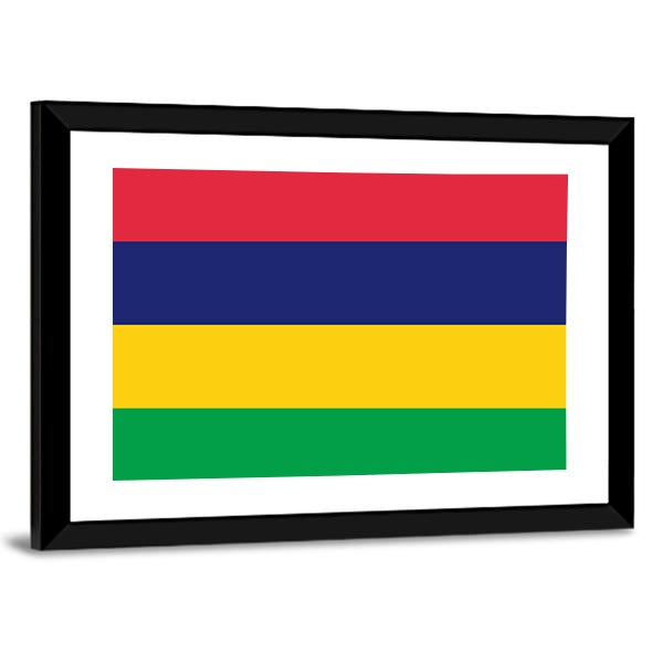 Flag Of Mauritius Canvas Wall Art-1 Piece-Framed Print-42" x 14"-Tiaracle