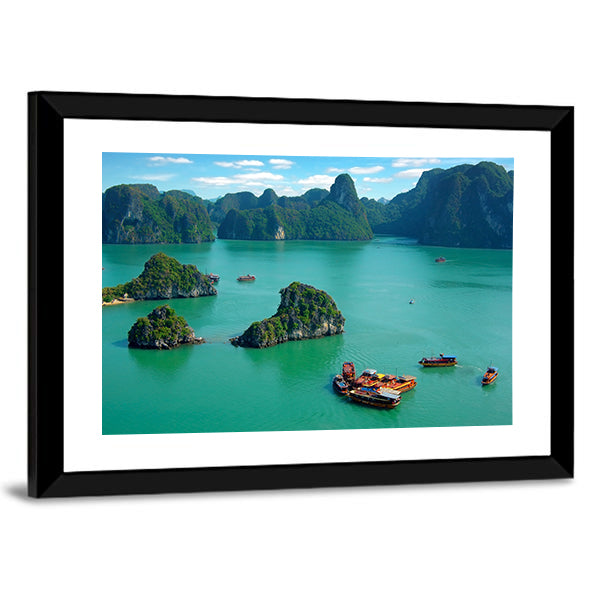 Ha Long Bay Vietnam Canvas Wall Art-1 Piece-Framed Print-30" x 20"-Tiaracle