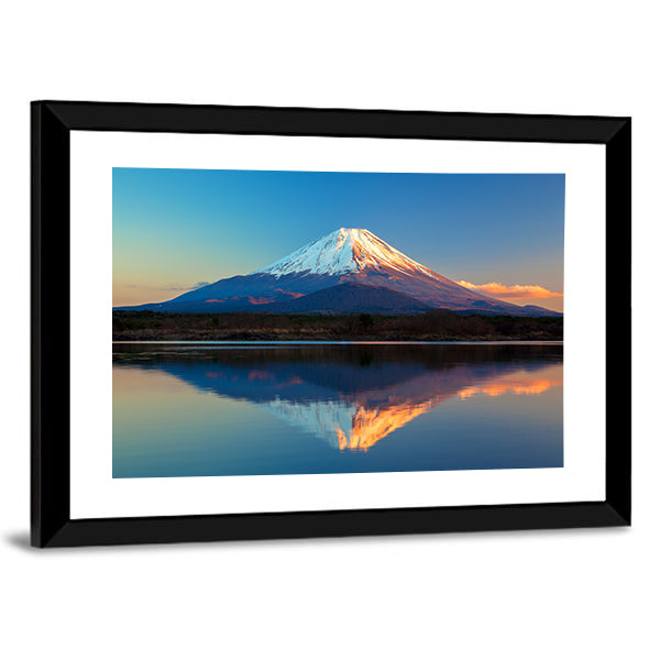 Mount Fuji & Lake Shoji Canvas Wall Art-1 Piece-Framed Print-20" x 16"-Tiaracle