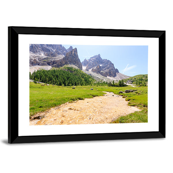 Mountain Peaks View Canvas Wall Art-1 Piece-Framed Print-20" x 16"-Tiaracle