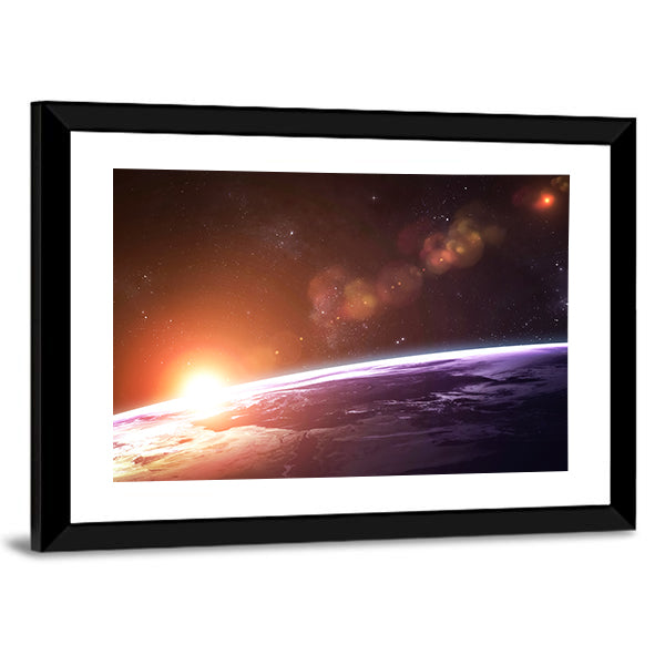 Beautiful Sunset On Planet Earth Canvas Wall Art-3 Horizontal-Gallery Wrap-25" x 16"-Tiaracle