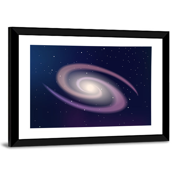 Dark Sky Reflecting Galaxy And Stars Canvas Wall Art-1 Piece-Framed Print-30" x 20"-Tiaracle