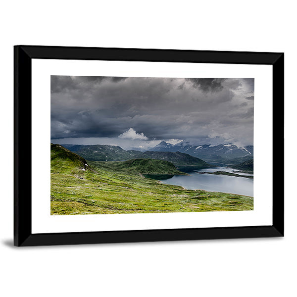 Calm Lake with Snow-capped Mountains Canvas Wall Art