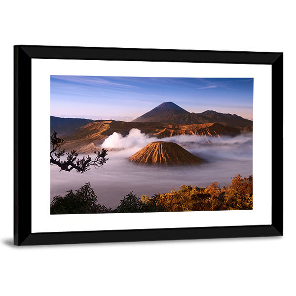 Mount Bromo Canvas Wall Art-1 Piece-Framed Print-20" x 16"-Tiaracle