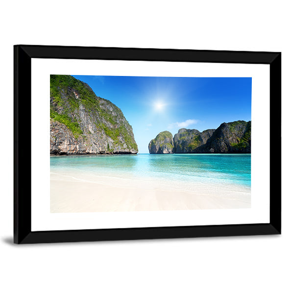 Morning In Maya Bay Canvas Wall Art-3 Horizontal-Gallery Wrap-25" x 16"-Tiaracle
