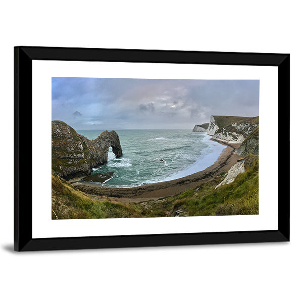 Durdle Door Beach Canvas Wall Art-1 Piece-Framed Print-30" x 20"-Tiaracle