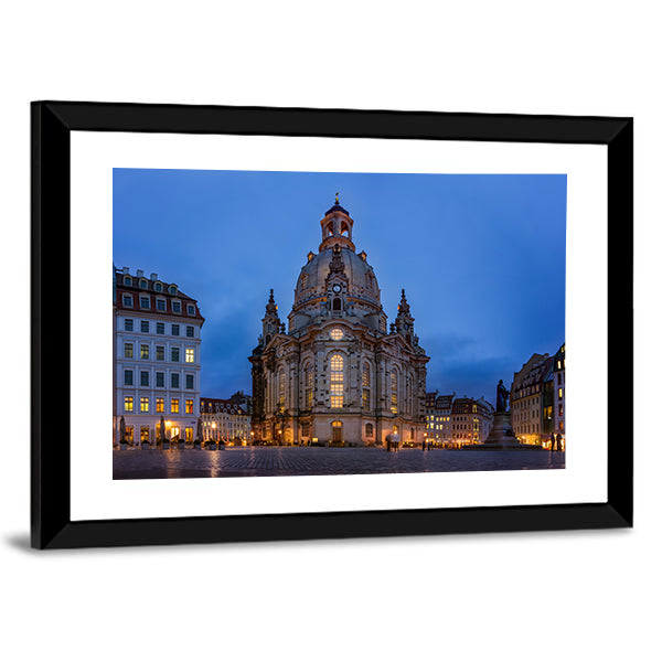 Frauenkirche Dresden Canvas Wall Art-1 Piece-Framed Print-42" x 14"-Tiaracle