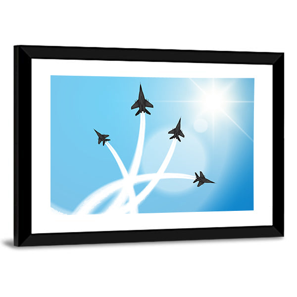 Fighter Jets Performing Acrobatics Canvas Wall Art