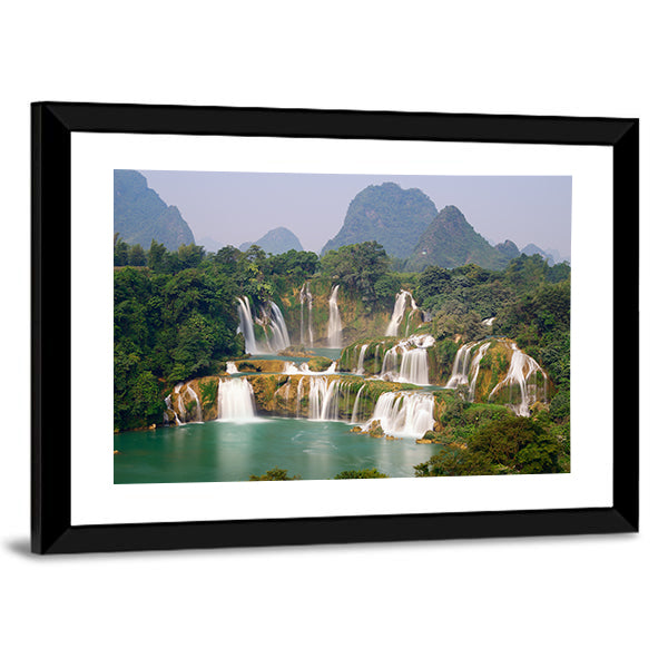 Ban Goic Waterfall In China Canvas Wall Art-1 Piece-Framed Print-30" x 20"-Tiaracle