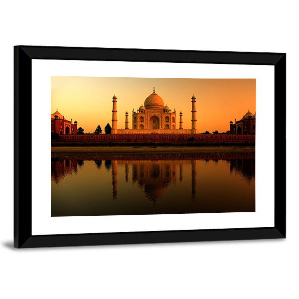 Beautiful Taj Mahal Canvas Wall Art-1 Piece-Framed Print-20" x 16"-Tiaracle