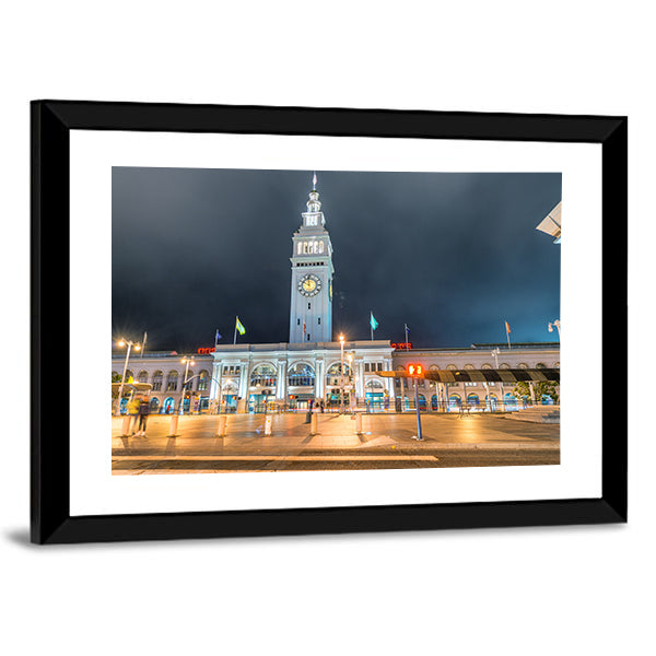 Ferry Building Marketplace Canvas Wall Art-1 Piece-Framed Print-42" x 14"-Tiaracle