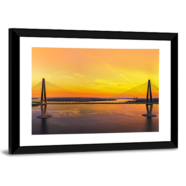 Charleston Bridge at Sunset Canvas Wall Art
