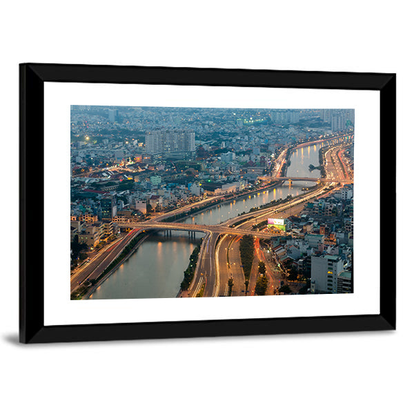 Ho Chi Minh City View Vietnam Canvas Wall Art-1 Piece-Framed Print-30" x 20"-Tiaracle