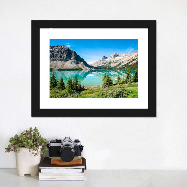 Bow Lake Canvas Wall Art-5 Horizontal-Gallery Wrap-22" x 12"-Tiaracle