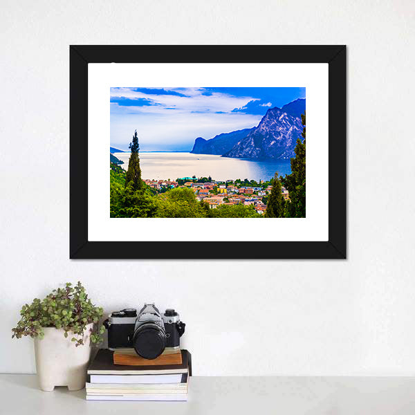 Lago Di Garda Lakeside Town Canvas Wall Art