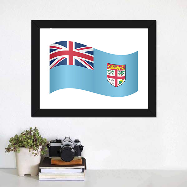 Fijian National Official Flag Canvas Wall Art-5 Horizontal-Gallery Wrap-22" x 12"-Tiaracle