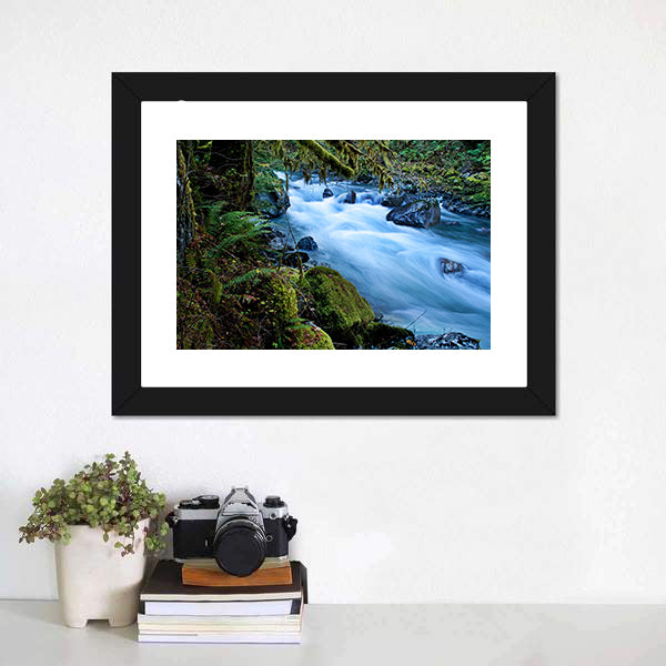 Forest With A River Canvas Wall Art-5 Horizontal-Gallery Wrap-22" x 12"-Tiaracle