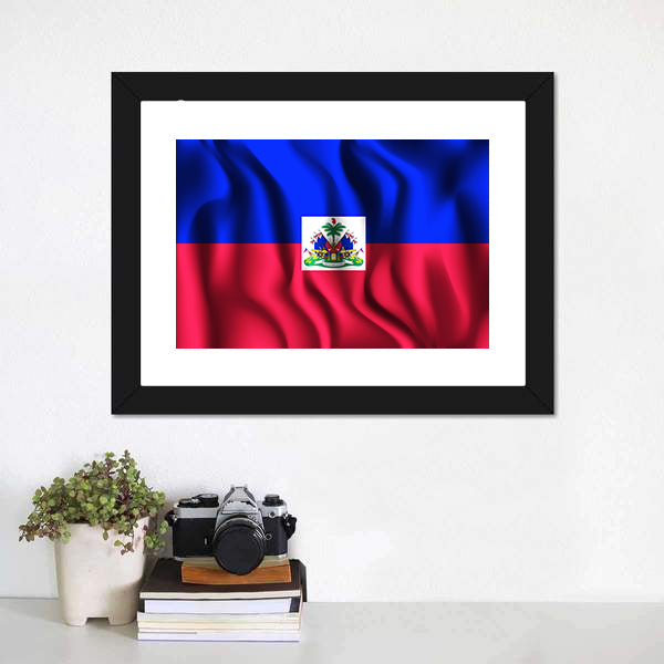 Flag Of Haiti Canvas Wall Art-5 Horizontal-Gallery Wrap-22" x 12"-Tiaracle