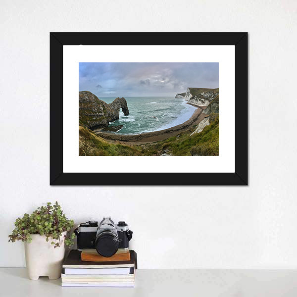 Durdle Door Beach Canvas Wall Art-5 Horizontal-Gallery Wrap-22" x 12"-Tiaracle