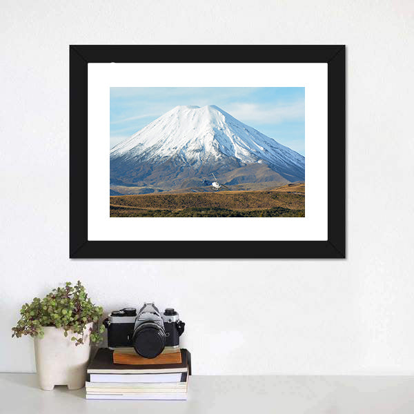 Helicopter Fly Around Mount Ngauruhoe Canvas Wall Art-3 Horizontal-Gallery Wrap-25" x 16"-Tiaracle