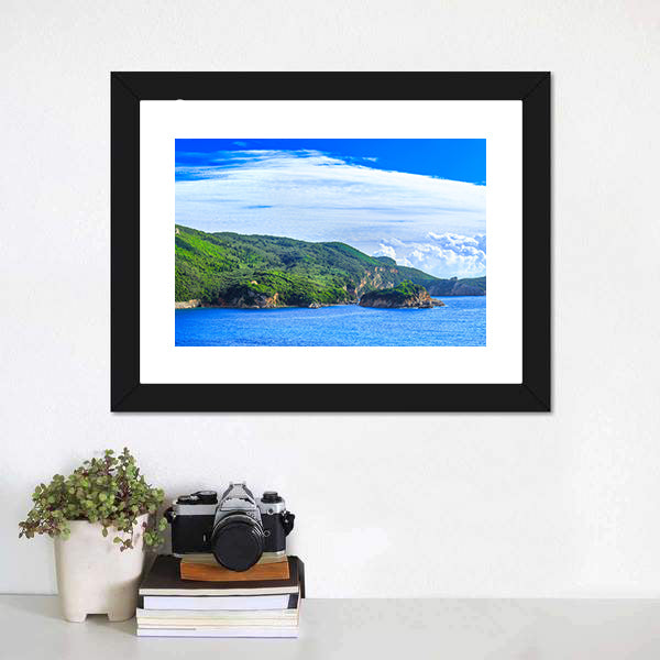 Lush Greek Coastline Canvas Wall Art
