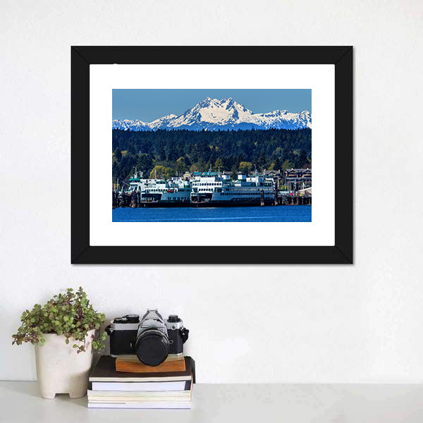 Snow-capped Mount Olympus with Lake Canvas Wall Art