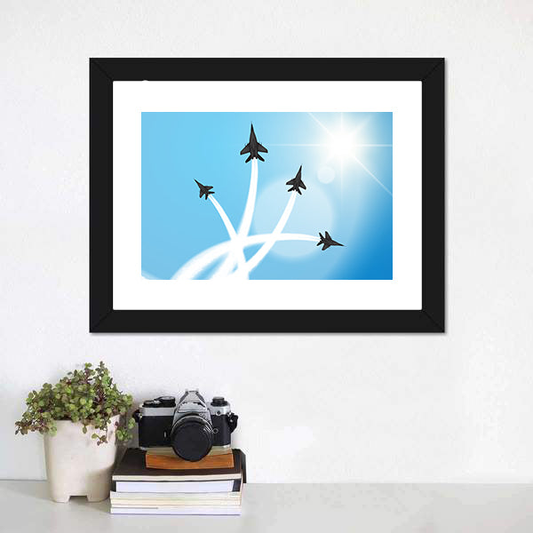 Fighter Jets Performing Acrobatics Canvas Wall Art