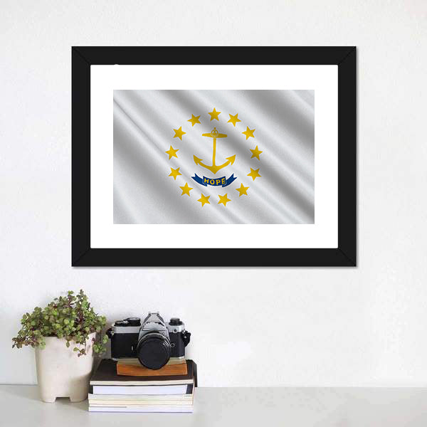 Flag Of Rhode Island Canvas Wall Art-5 Horizontal-Gallery Wrap-22" x 12"-Tiaracle