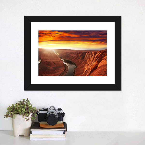 Horseshoe Bend at Sunset Canvas Wall Art
