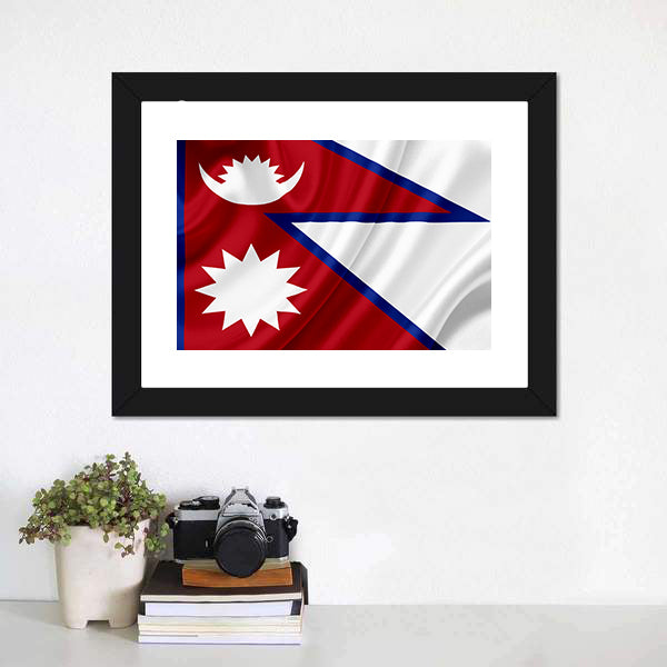 Waving Nepal Flag Canvas Wall Art