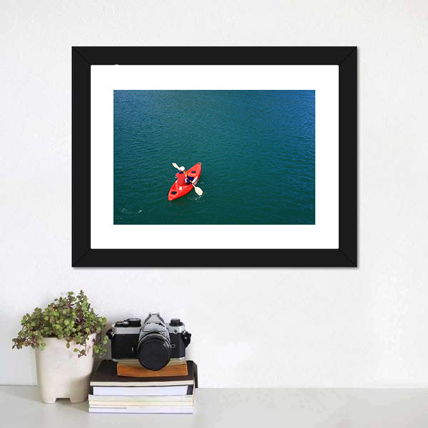 Kayaking in Calm Ocean Waters Canvas Wall Art