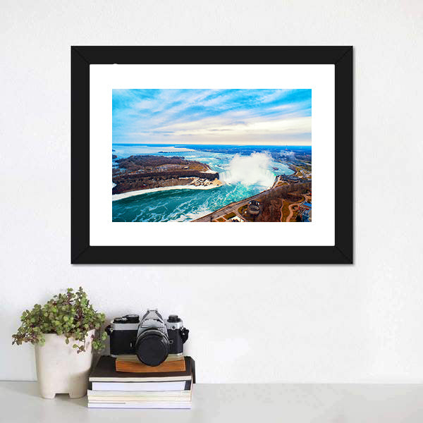 Niagara Falls Between United States Of America Canvas Wall Art-5 Horizontal-Gallery Wrap-22" x 12"-Tiaracle