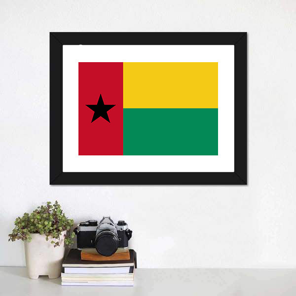 Flag Of Guinea Bissau Canvas Wall Art-5 Horizontal-Gallery Wrap-22" x 12"-Tiaracle