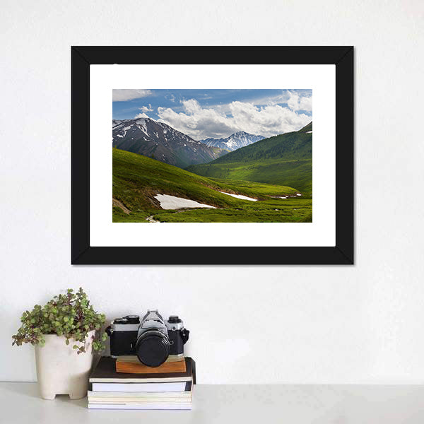 Mountain Lake West Siberia Canvas Wall Art