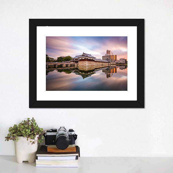 Japan Castle Moat at Sunset Canvas Wall Art