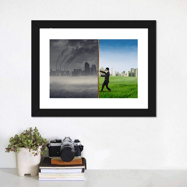 Environment Change Concept Canvas Wall Art-3 Horizontal-Gallery Wrap-25" x 16"-Tiaracle