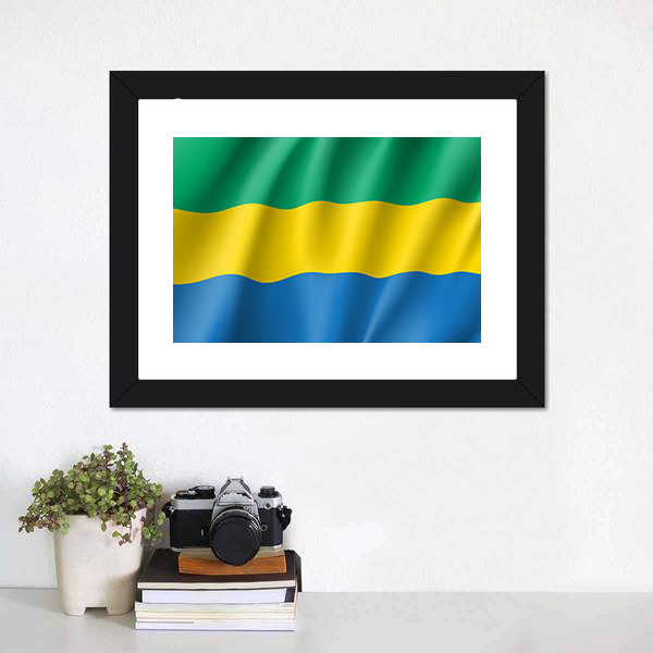 Gabon Flag Canvas Wall Art-5 Horizontal-Gallery Wrap-22" x 12"-Tiaracle