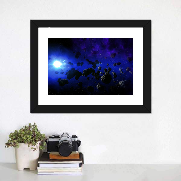 Cold Star With The Flying Asteroids Canvas Wall Art-3 Horizontal-Gallery Wrap-25" x 16"-Tiaracle