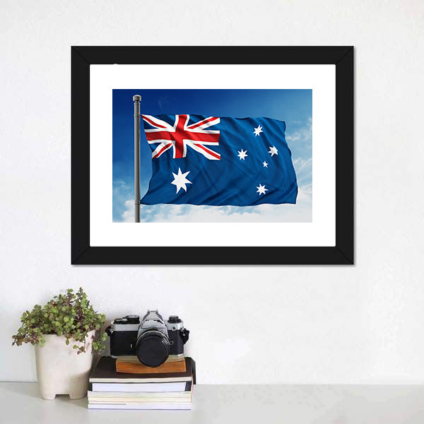 Flag Of Australia Canvas Wall Art-5 Horizontal-Gallery Wrap-22" x 12"-Tiaracle