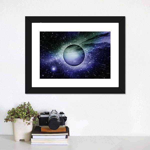 Nebula Planet And Star Dust Canvas Wall Art-5 Horizontal-Gallery Wrap-22" x 12"-Tiaracle