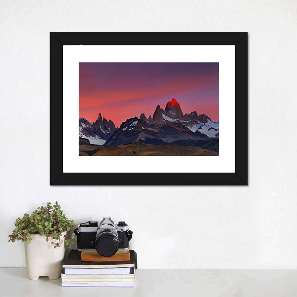 Mount Fitz Roy Canvas Wall Art-5 Horizontal-Gallery Wrap-22" x 12"-Tiaracle