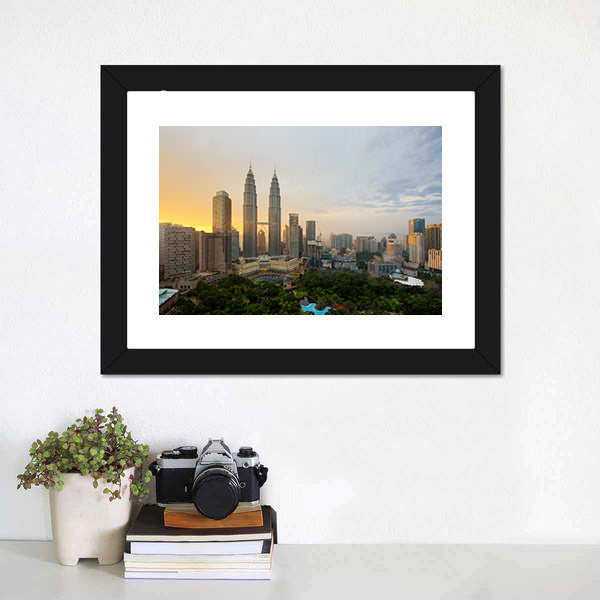 Kuala Lumpur City Skyline Canvas Wall Art-5 Horizontal-Gallery Wrap-22" x 12"-Tiaracle