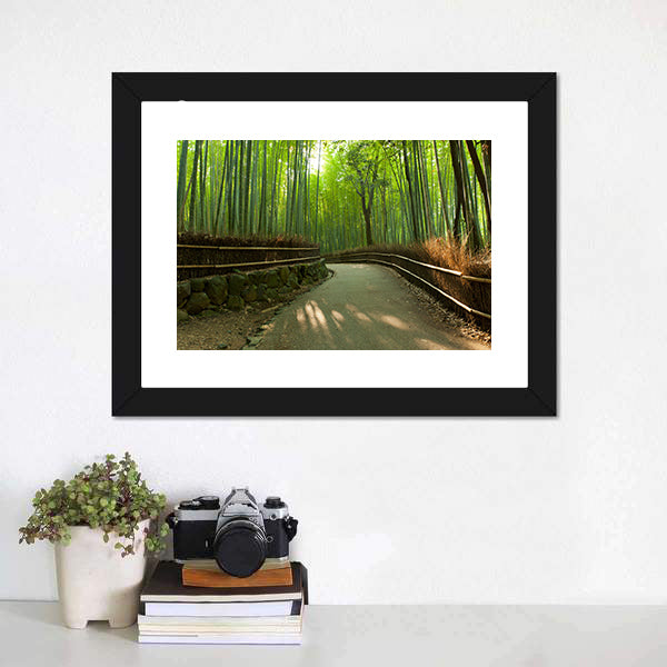 Arashiyama Bamboo Grove In Kyoto Japan Canvas Wall Art-3 Horizontal-Gallery Wrap-25" x 16"-Tiaracle