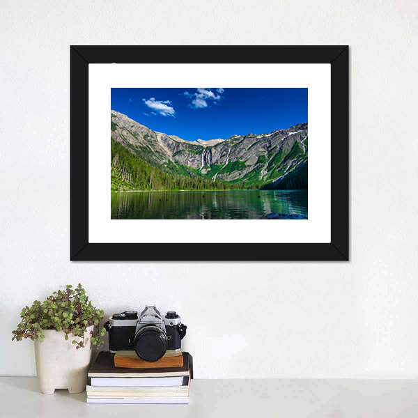Lake With Forest & Mountains Canvas Wall Art-3 Horizontal-Gallery Wrap-25" x 16"-Tiaracle