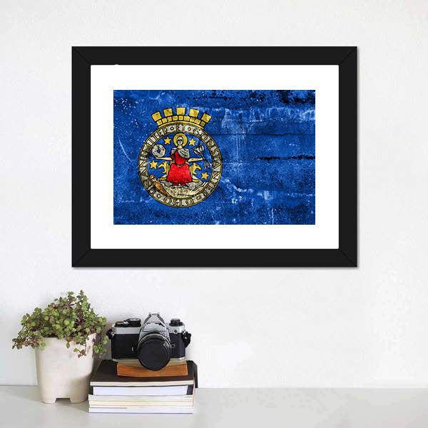 Flag Of Oslo Norway Canvas Wall Art-5 Horizontal-Gallery Wrap-22" x 12"-Tiaracle