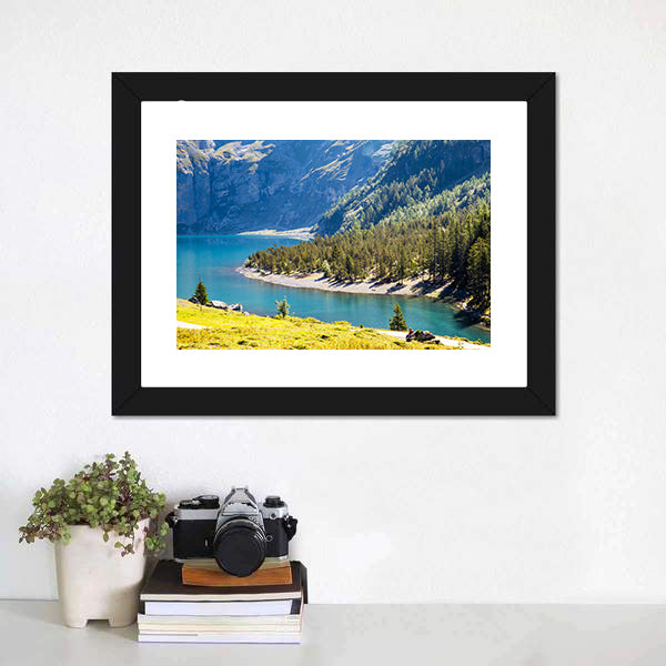 Oeschinen Lake Canvas Wall Art-5 Horizontal-Gallery Wrap-22" x 12"-Tiaracle