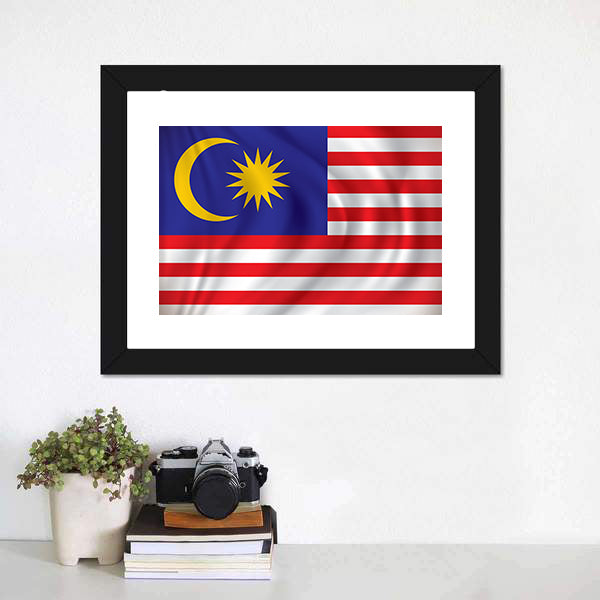 Flag Of The Malaysia Canvas Wall Art-5 Horizontal-Gallery Wrap-22" x 12"-Tiaracle
