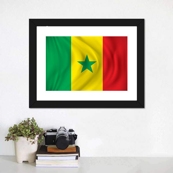 Flag Of Senegal Canvas Wall Art-5 Horizontal-Gallery Wrap-22" x 12"-Tiaracle