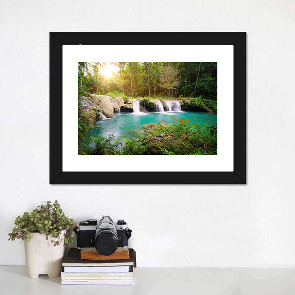 Deep Forest Waterfall Philippines Canvas Wall Art-5 Horizontal-Gallery Wrap-22" x 12"-Tiaracle