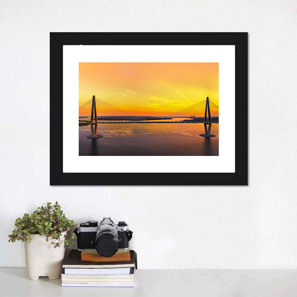 Charleston Bridge at Sunset Canvas Wall Art